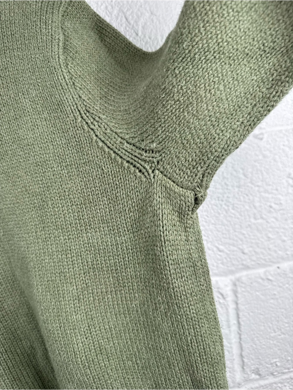 Vintage 90s J.Crew Roll Neck Sweater XL Sage Green Oversized Chunky Knit Coastal - Picture 10 of 10